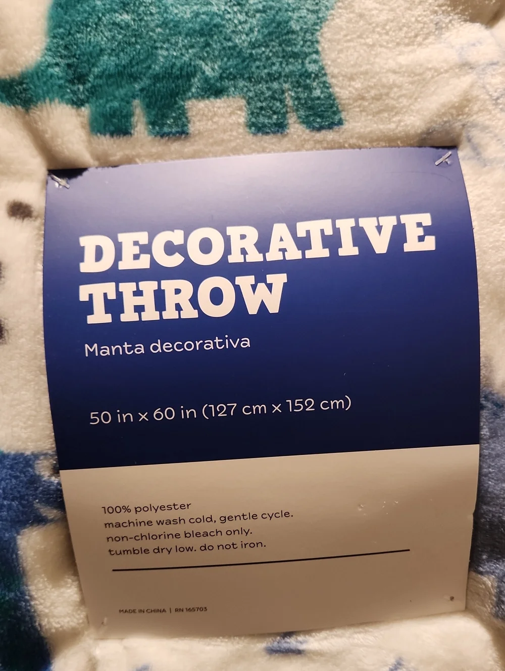 New Kids Blue Dinosaur  Blanket - Decorative Throw. 50